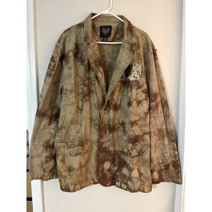 Hama All Around Embellished Studded Shacket Long Sleeve Collar Grunge Size XXL